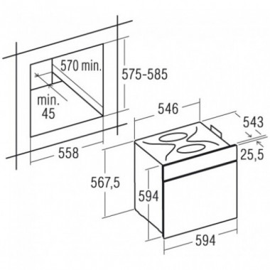 Газовый духовой шкаф CATA HG 600