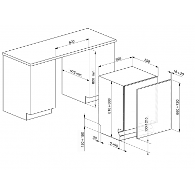 Встраиваемая посудомоечная машина Smeg STA7233L