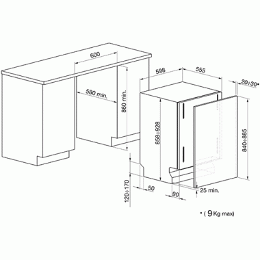 Встраиваемая посудомоечная машина Smeg STLA865A-1