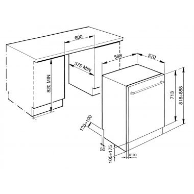 Встраиваемая посудомоечная машина Smeg STX13OL