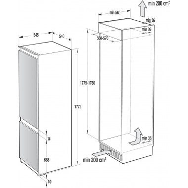 Встраиваемый холодильник Gorenje NRKI 2181 E1
