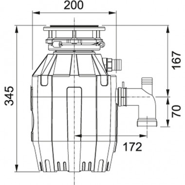 Измельчитель пищевых отходов FRANKE Тurbo Elite TE-75 (пневмокнопка) (134.0535.241)