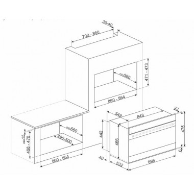 Электрический духовой шкаф Smeg SFPR9604NR