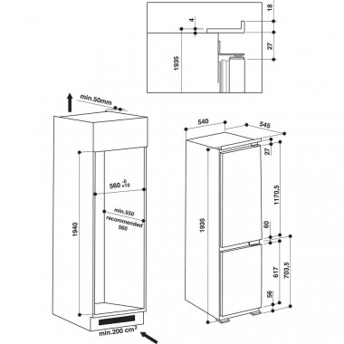 Встраиваемый холодильник Hotpoint-Ariston BCB 8020 AA F C O3